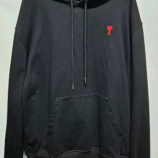 [BUNJANG] AMI Heart Logo Hoodie Black XL / 아미 정품 하트 후드티 블랙XL