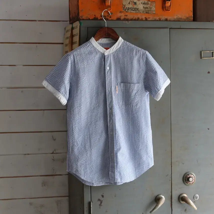 [SOLD OUT] BEAMS BOY 시어서커 라운드 반팔 셔츠