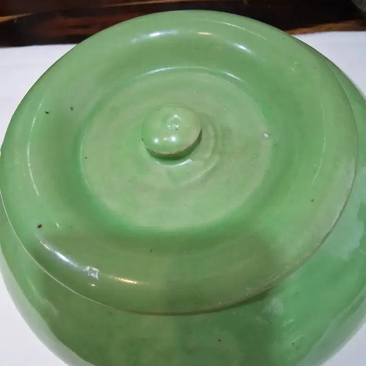 [BUNJANG] Antique Green Ceramic Chamber Pot / 민속품 왜사기 초록요강