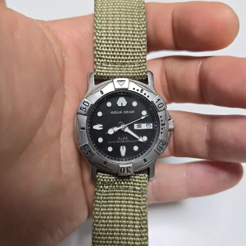 [BUNJANG] Seiko Alba Aqua Gear V348-6A50 Field Watch / 세이코 알바 아쿠아기어(Aqua Gear) V348-6A50