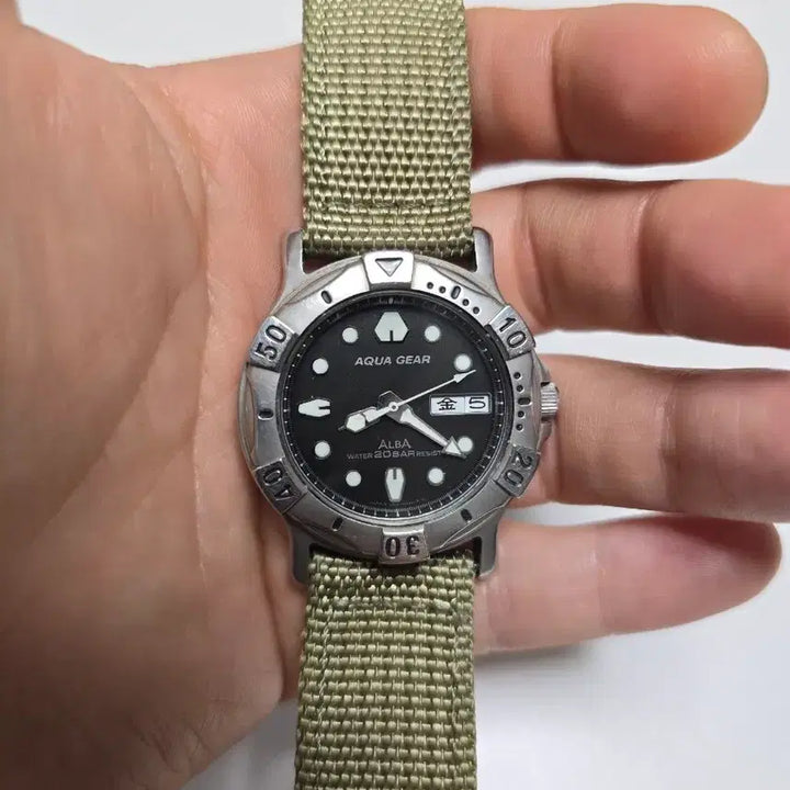 [BUNJANG] Seiko Alba Aqua Gear V348-6A50 Field Watch / 세이코 알바 아쿠아기어(Aqua Gear) V348-6A50