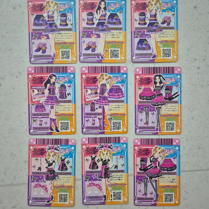 [BUNJANG] Aikatsu D Mori Devil Nonorisa Bundle Set / 아이카츠 카드 돌리데빌 노노리사 세트&amp;조각 일괄 판매