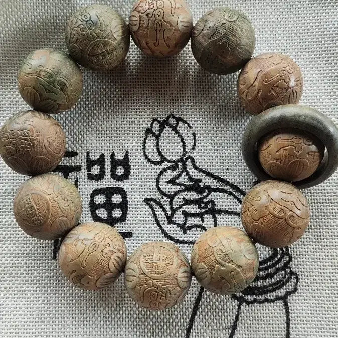 [BUNJANG] Premium Agarwood Prayer Beads (20mm) / 최고급 침수 녹단 비휴 진보재물 염주 20mm