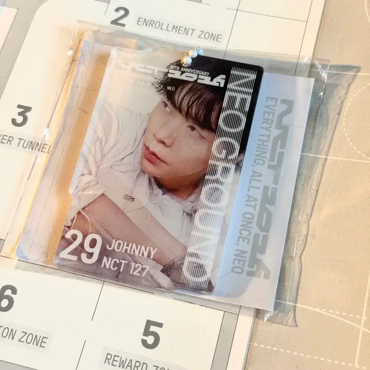 [BUNJANG] NCT 10th Anniversary Neozone Johnny Lenticular Acrylic Keyring Mission Photocard / 엔시티 10주년 팝업 네오그라운드 쟈니 렌티큘러 아크릴키링 미션포카