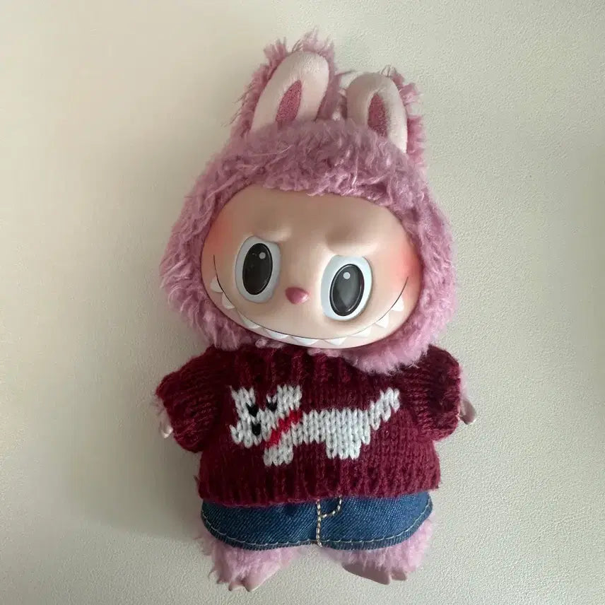 [BUNJANG] Labubu Macaron Raspberry Authentic Doll Clothes / 라부부 마카롱 라즈베리 정품 + 인형옷