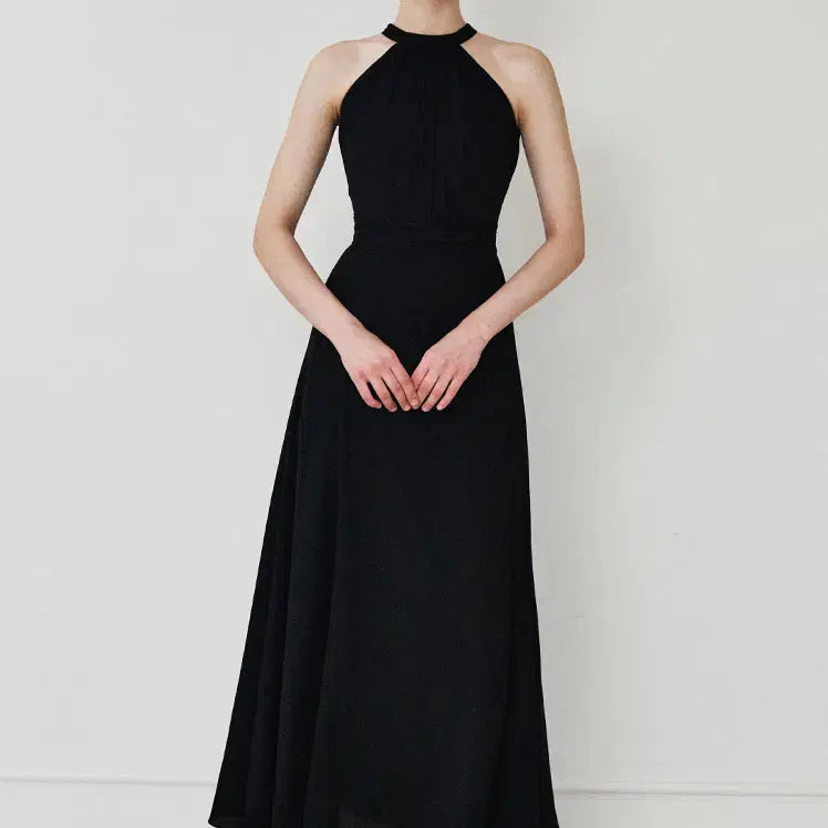 [BUNJANG] Grace Yu Isabelle Halterneck Dress Black M / 그레이스유 이자벨 홀터넥 원피스 블랙 M사이즈 새제품 팝니다