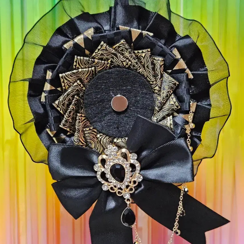 [BUNJANG] Handmade Custom Ita Bag Rosette - Black / 수제 주문제작 이타백 리본 로제트 ㅡ 블랙