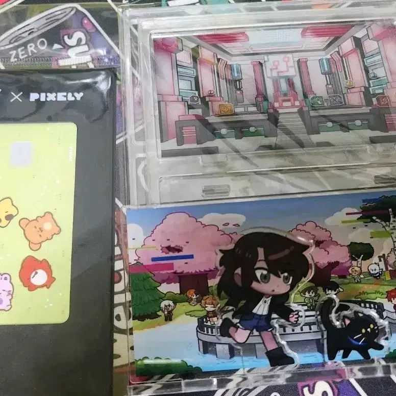 [BUNJANG]  잠뜰 Pixelic Ddultip Maze Card Sticker Acrylic Stand Bundle Set / 잠뜰 픽셀리 뜰팁 미궁 카드 스티커 아크릴 스탠드 일괄