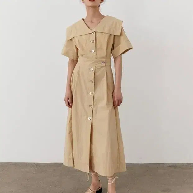 [BUNJANG] MOHAN Beige Collar Dress XS / 모한 베이지 카라 원피스XS
