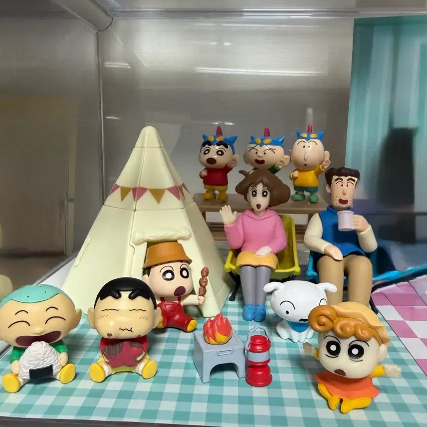 [BUNJANG] Bandai Gashapon Crayon Shin-chan Camping Figure Set / 풀세트) 반다이 가샤폰 크레용 신짱 짱구 캠핑 피규어 가챠 +덤피규어