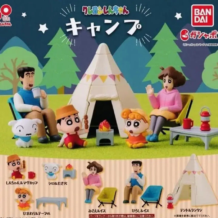 [SOLD OUT] 풀세트) 반다이 가샤폰 크레용 신짱 짱구 캠핑 피규어 가챠 +덤피규어