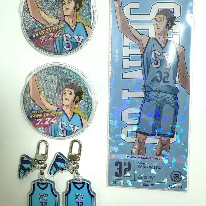 [BUNJANG] Garbage Time Kang In-seok Player Ticket, Can Badge, Uniform Keyring Bundle Set / 가비지타임 갑타 강인석 선수티켓 캔뱃지 유니폼키링 SET
