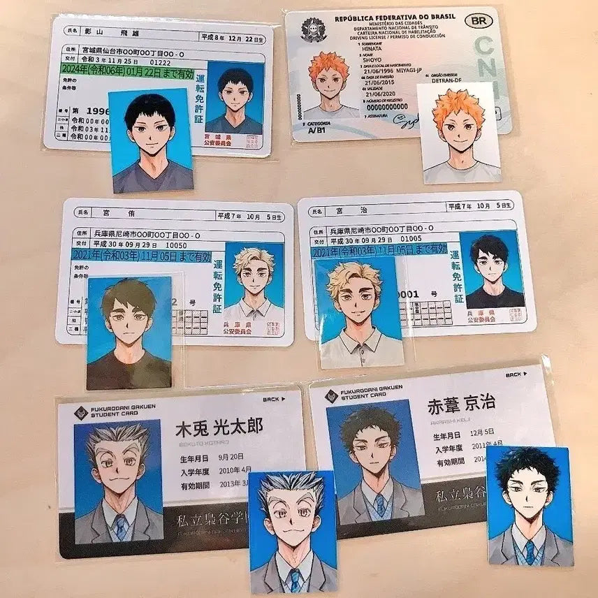 [BUNJANG] Haikyuu!! Character Student ID Photos / 하이큐 아츠무 오사무 히나타 카게야마 보쿠토 아카아시 학생증 증사