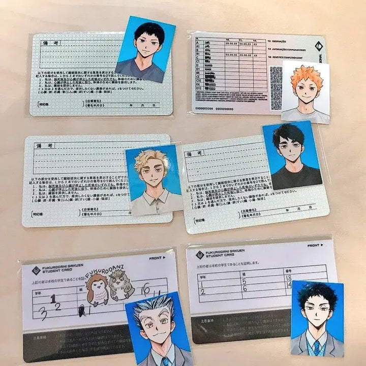 [BUNJANG] Haikyuu!! Character Student ID Photos / 하이큐 아츠무 오사무 히나타 카게야마 보쿠토 아카아시 학생증 증사