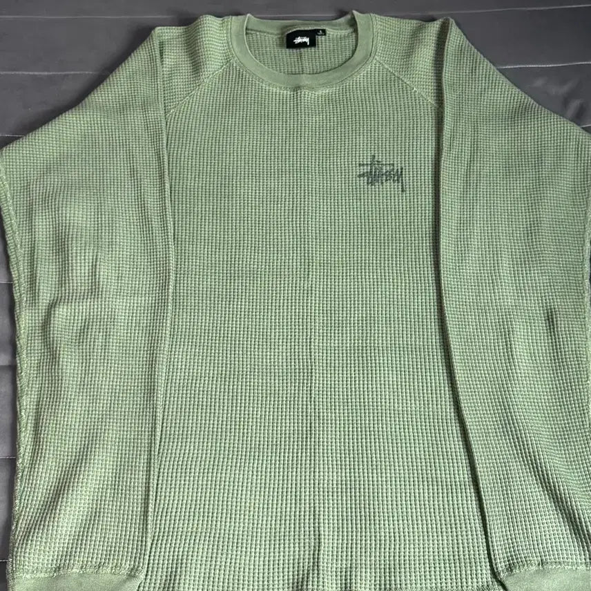 [BUNJANG] Stussy Raglan Thermal Longsleeve Crew Pine L / 스투시 래글런 써멀 롱슬리브 크루 파인 (L사이즈)