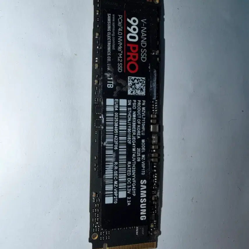 [SOLD OUT] 급처) 삼성전자 990 PRO M.2 NVMe SSD 1TB