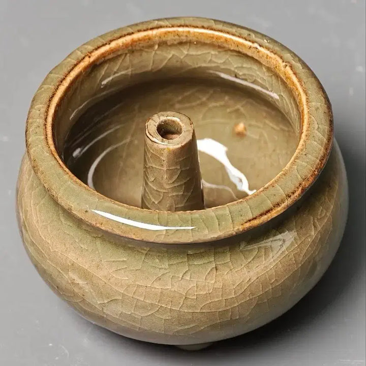 [BUNJANG] Chinese Celadon Porcelain Tripod Censer - Late Qing Dynasty / Republic Era / [진품] 청말 민국 용천요 청자 삼족향로 중국도자기 골동품 수집품