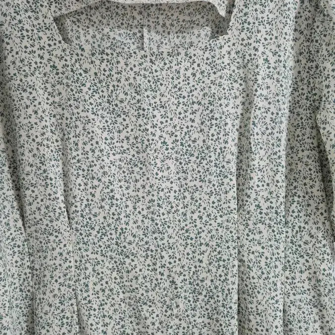 [BUNJANG] Square Neck Floral Print Long Dress - Mint / 스퀘어넥 롱원피스 민트