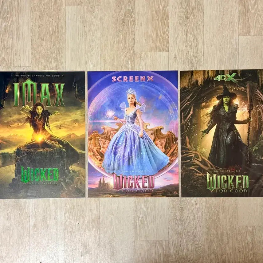[BUNJANG] Wicked: For Good CGV Special Theater Poster Set (IMAX, 4DX, SCREENX) / <위키드-포굿> CGV 특별관 포스터 3종 -IMAX,4DX,SX- 일괄
