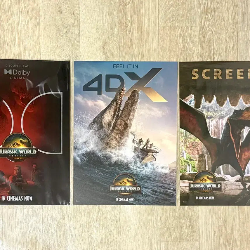 [BUNJANG] Jurassic World: Dominion Special Theater Poster Set (Dolby Cinema, 4DX, SCREENX) / <쥬라기 월드-새로운 시작> 특별관 포스터 전종 -돌비,4DX,SX- 일괄