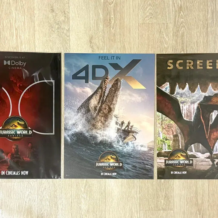 [BUNJANG] Jurassic World: Dominion Special Theater Poster Set (Dolby Cinema, 4DX, SCREENX) / <쥬라기 월드-새로운 시작> 특별관 포스터 전종 -돌비,4DX,SX- 일괄