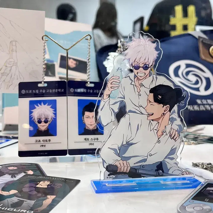 [BUNJANG] Jujutsu Kaisen Gojo &amp; Geto Acrylic Stand + ID Card Special Set / 주술회전 팝업 회옥옥절 고죠 게토 아크릴 스탠드 id카드 학생증 특전일괄