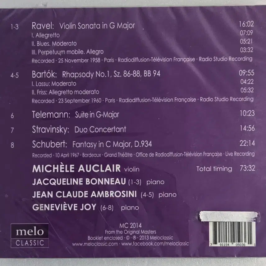 [BUNJANG] Michèle Auclair 1958-1967 Rare Broadcast Recordings Sealed CD / 미쉘 오클레어 1958~1967년 희귀 녹음 CD (미개봉)
