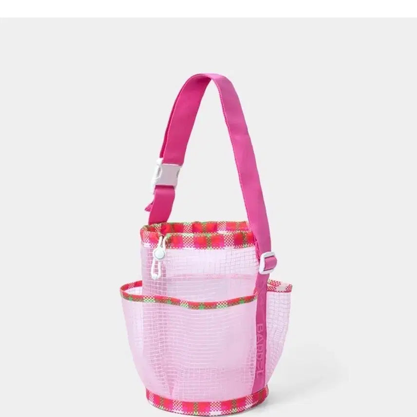 [BUNJANG] Barrel Swim Bag Pink Checkered Pattern / 새상품 배럴 수영가방