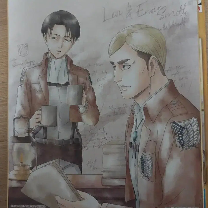 [BUNJANG] Attack on Titan Levi &amp; Erwin Shikishi Art Board / 진격의 거인 c상 리바이 엘빈 색지