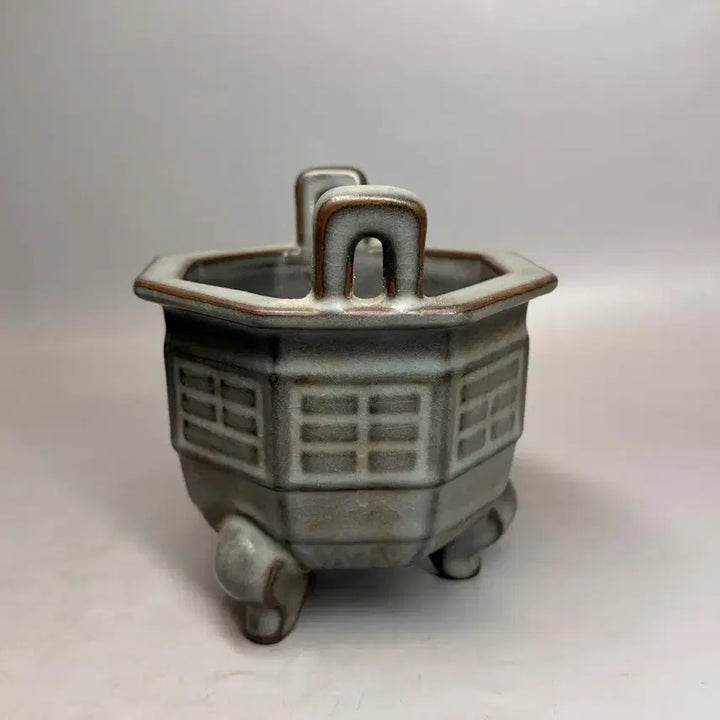 [BUNJANG] Chinese Eight Trigram Octagonal Tripod Censer / 중국 도자기 팔각 삼족 팔괘 향로