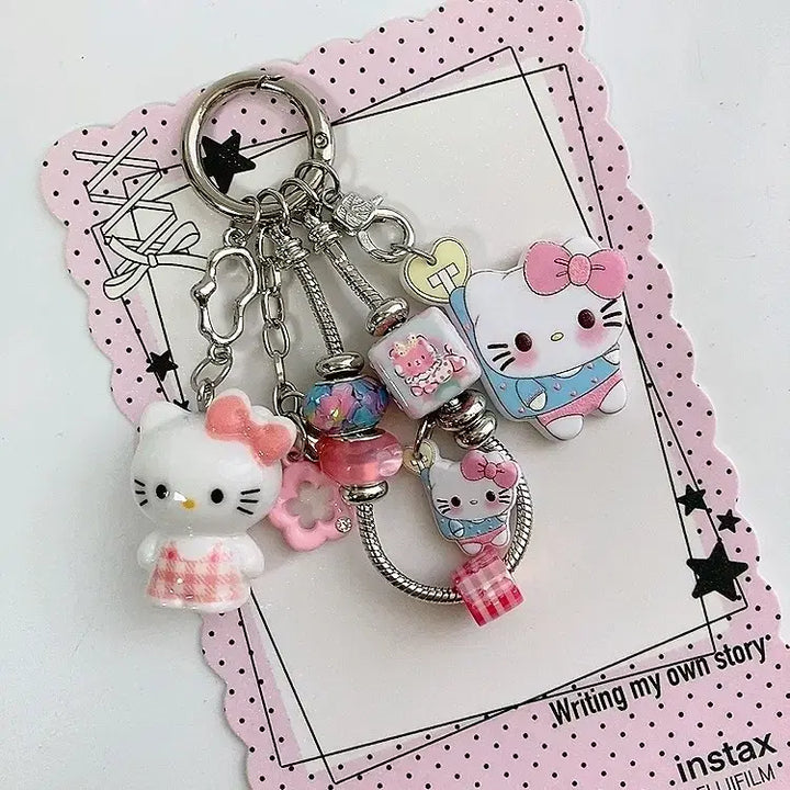 [BUNJANG] Hello Kitty Chain Charm Keychain / 헬로키티 체인줄 키링