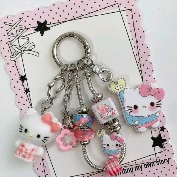 [BUNJANG] Hello Kitty Chain Charm Keychain / 헬로키티 체인줄 키링
