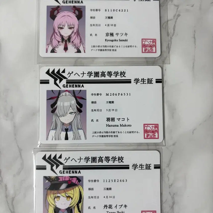 [BUNJANG] Blue Archive Gehenna Satsuki Ibuki Makoto Student ID Set / 블루아카이브 블아 만마전 게헨나 사츠키 이부키 마코토 학생증