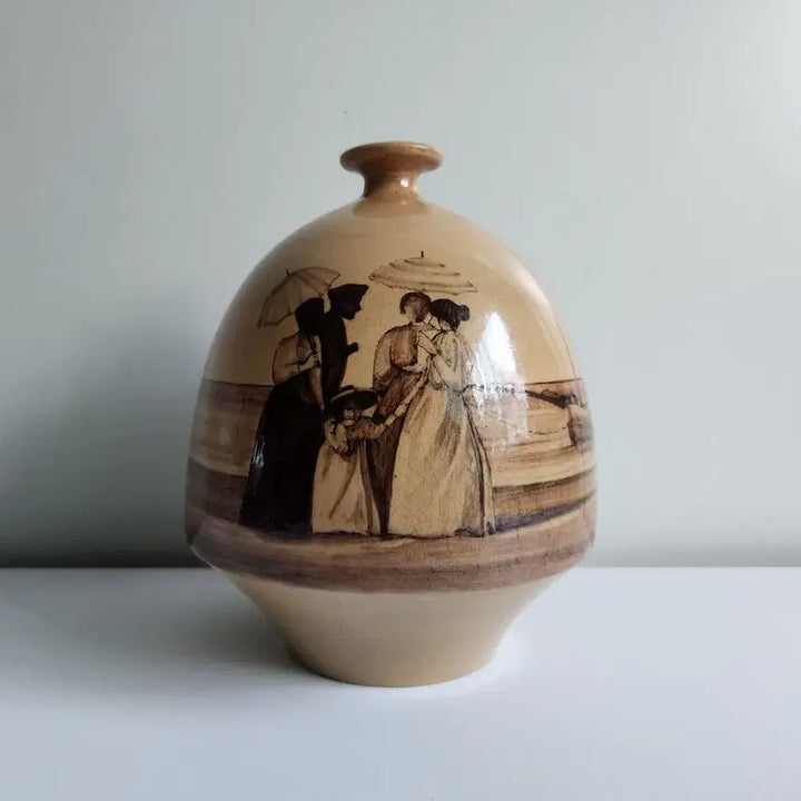 [BUNJANG] 1903 Italian Art Nouveau Hand-Painted Ceramic Vase / 1903년작 이탈리아 아르누보 핸드페인팅 도자기 화병
