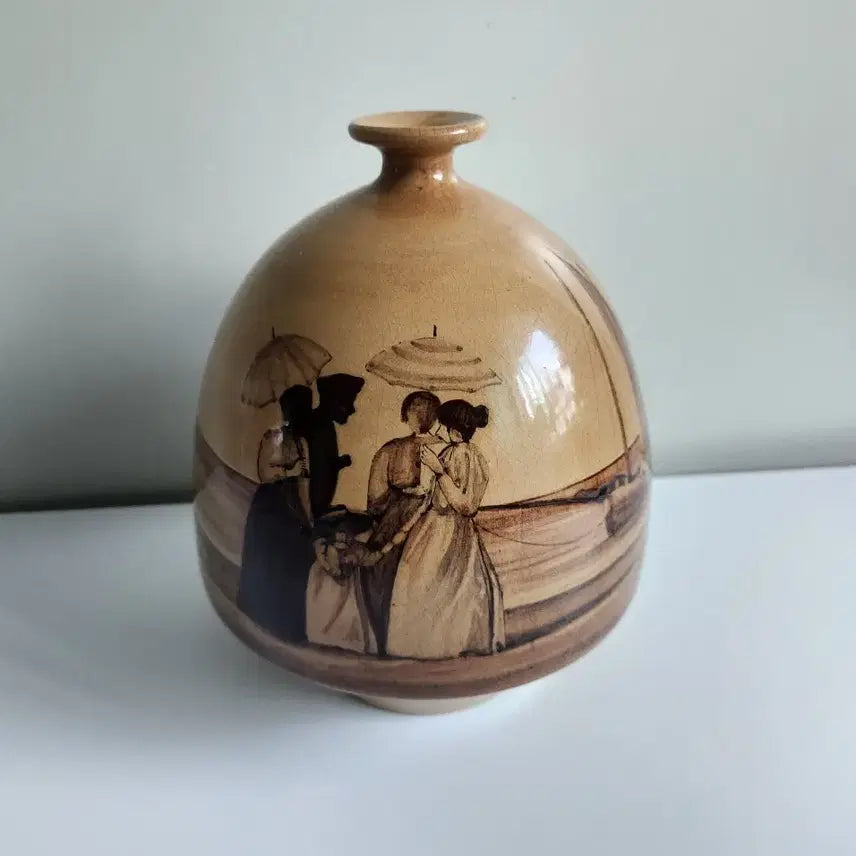 [BUNJANG] 1903 Italian Art Nouveau Hand-Painted Ceramic Vase / 1903년작 이탈리아 아르누보 핸드페인팅 도자기 화병