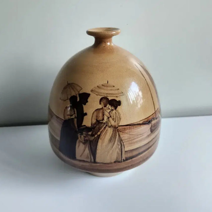 [BUNJANG] 1903 Italian Art Nouveau Hand-Painted Ceramic Vase / 1903년작 이탈리아 아르누보 핸드페인팅 도자기 화병