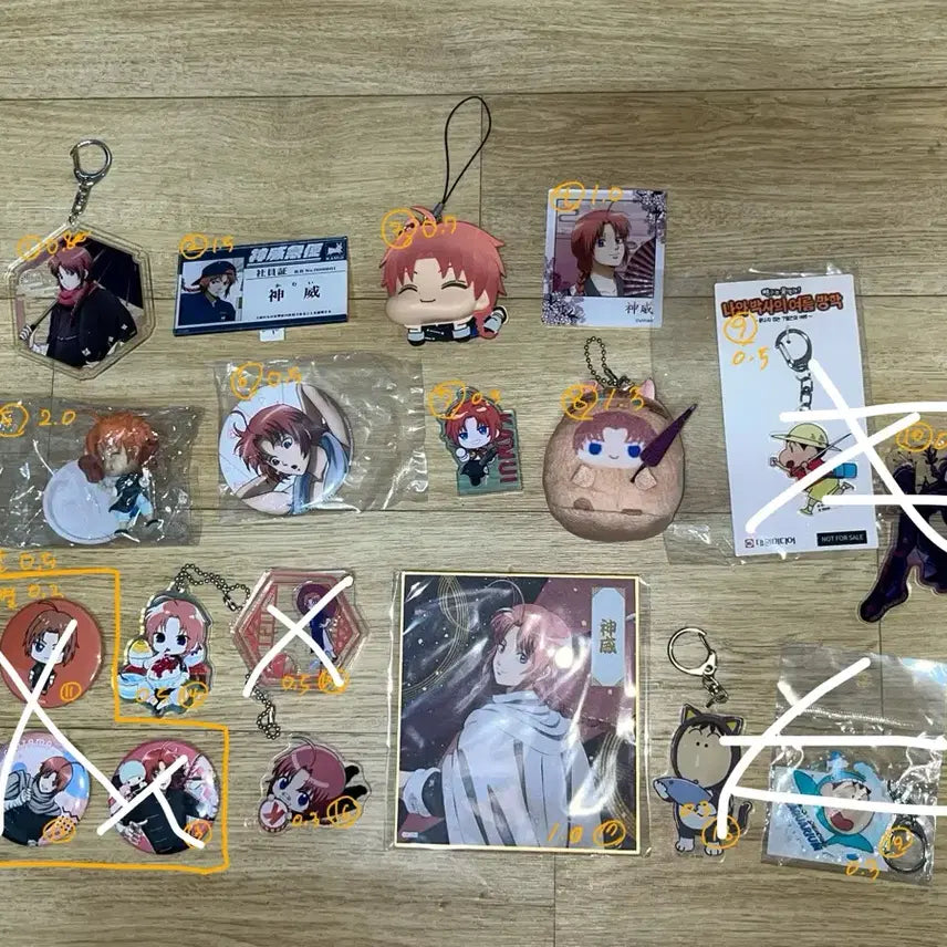 [BUNJANG] Gintama Kamui Merchandise Bundle Set / 은혼 카무이 굿즈 일괄 판매(아크스타,뱃지,키홀더,누이 등등)
