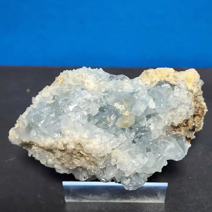 [BUNJANG] Natural Celestite Raw Crystal Cluster with Stand / 천연 블루 수정 셀레스타이트 원시 원석+받침대