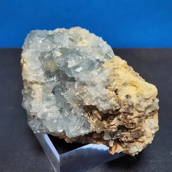 [BUNJANG] Natural Celestite Raw Crystal Cluster with Stand / 천연 블루 수정 셀레스타이트 원시 원석+받침대