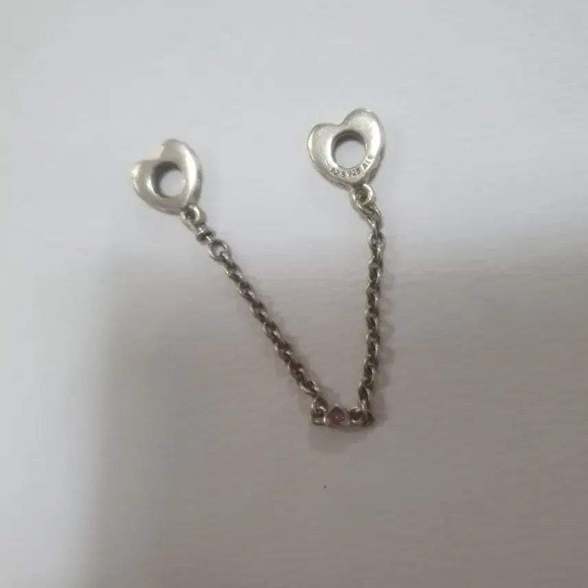 [BUNJANG] Pandora Heart Charm Safety Chain Bracelet / 판도라 하트 참 세이프티 체인