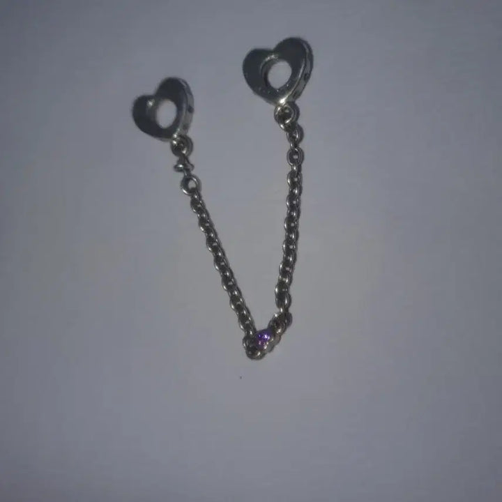 [BUNJANG] Pandora Heart Charm Safety Chain Bracelet / 판도라 하트 참 세이프티 체인