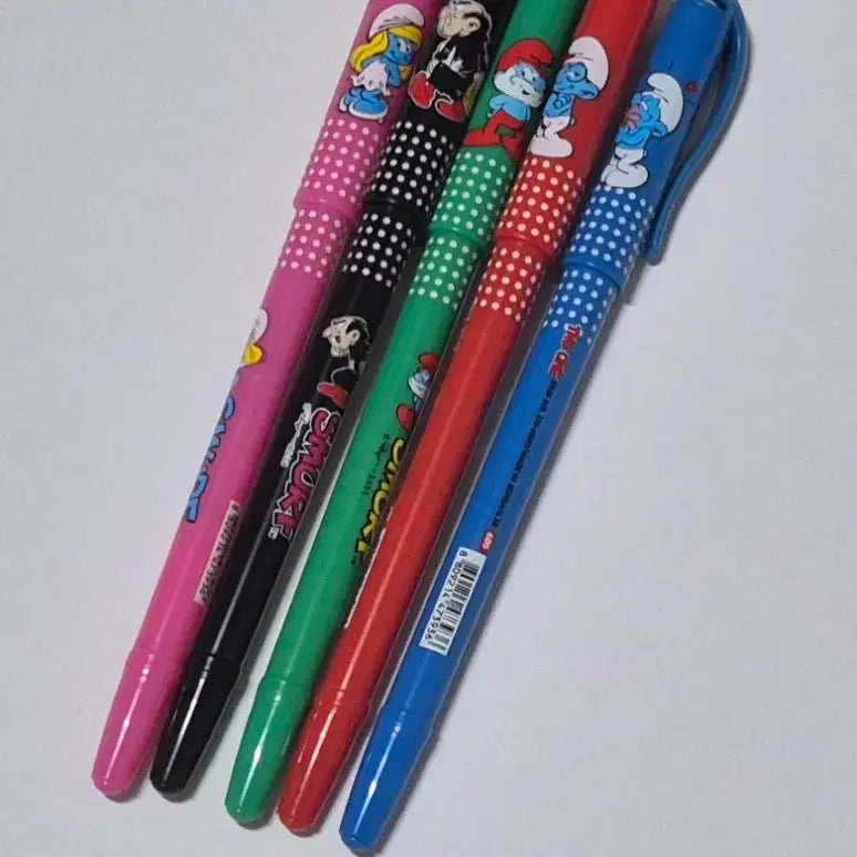 [BUNJANG] Smurfs 5-Color Gel Pen Set / 고전 스머프 5색 중성펜 세트