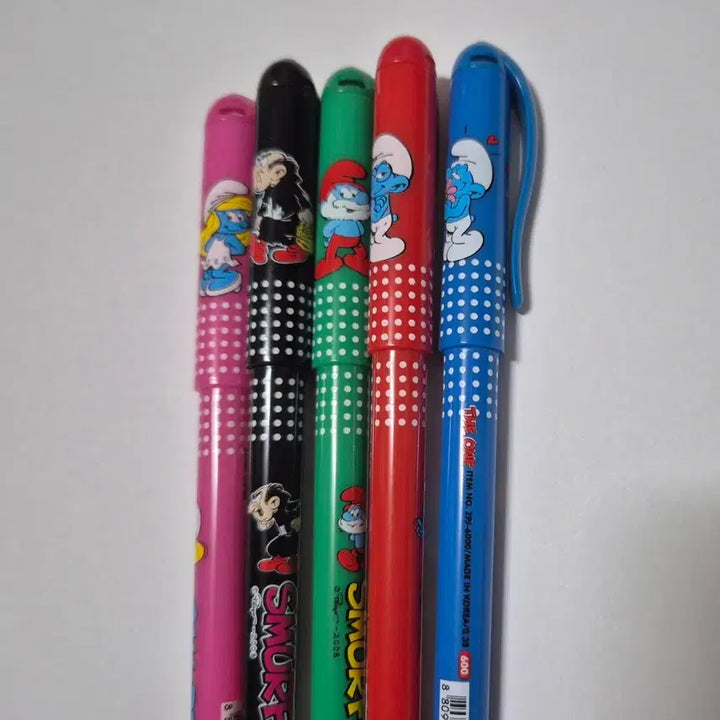 [BUNJANG] Smurfs 5-Color Gel Pen Set / 고전 스머프 5색 중성펜 세트