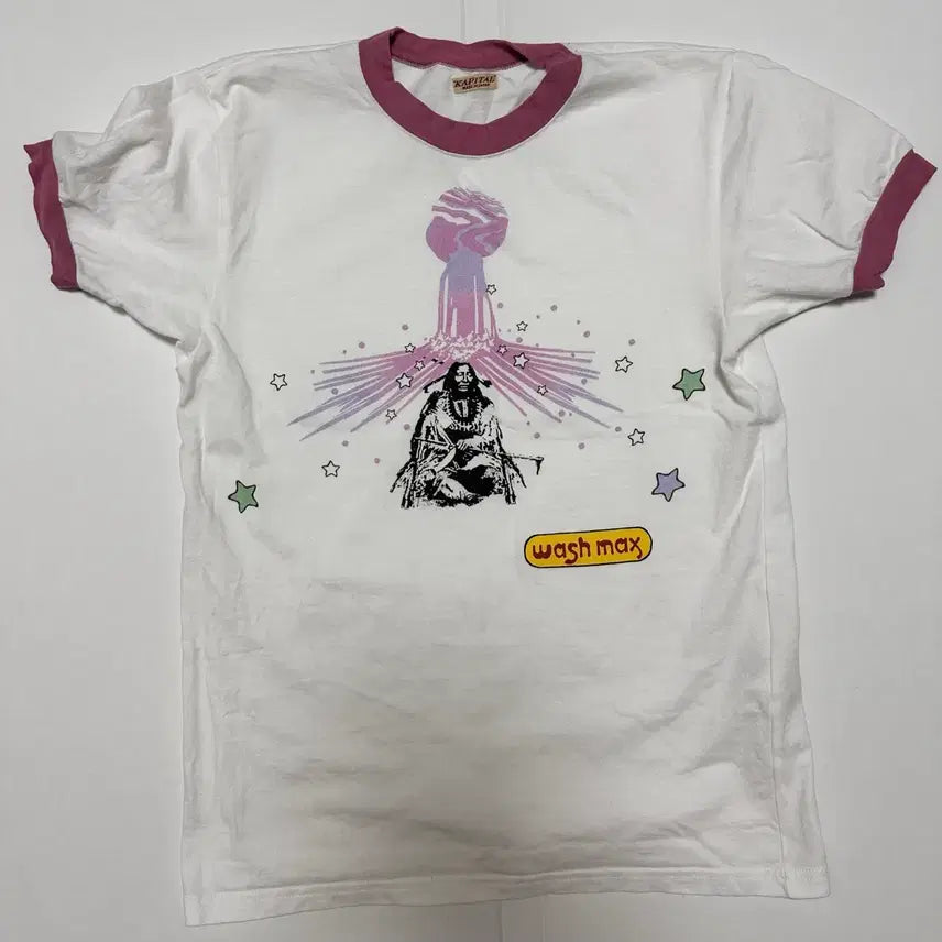 [BUNJANG] Kapital 20 Tencel Ringer T-Shirt White / 1) 캐피탈 20 텐지쿠 링거 티셔츠 런드리 맥스 치프 Pt 화이트