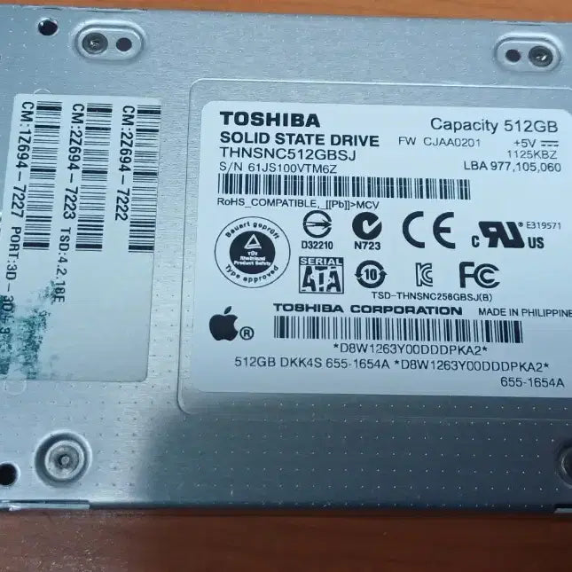 [BUNJANG] Toshiba 512GB SSD Used / 중고 ssd512g  도시바
