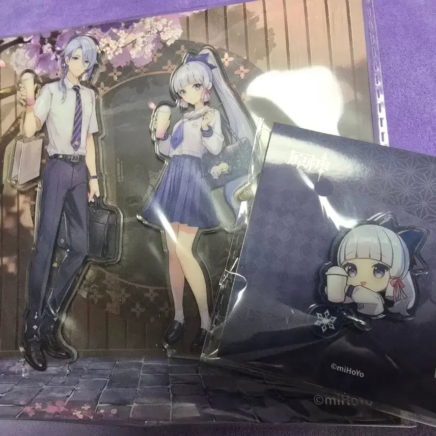 [BUNJANG] Genshin Impact Ayaka Ayato Chicha Collaboration Acrylic Stand, Ayaka Badge Set / 원신 아야카 아야토 희차 콜라보 아크릴 스탠드, 뱃지
