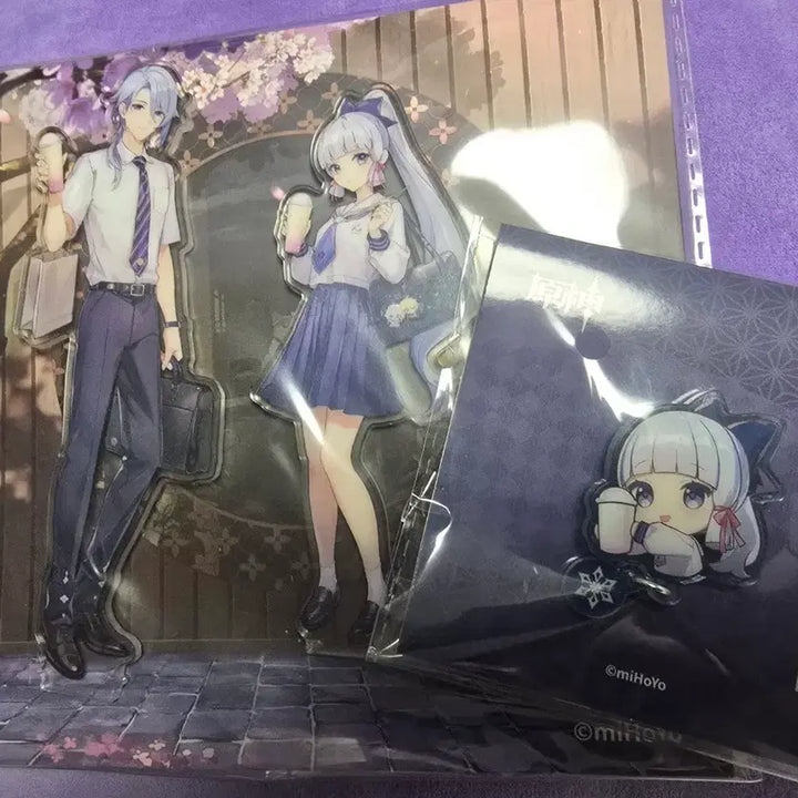 [BUNJANG] Genshin Impact Ayaka Ayato Chicha Collaboration Acrylic Stand, Ayaka Badge Set / 원신 아야카 아야토 희차 콜라보 아크릴 스탠드, 뱃지