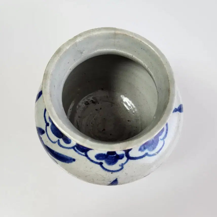 [BUNJANG] Joseon Dynasty Celadon Porcelain Citron Motif Vase / 고미술품 조선시대 후기에 제작된 청화백자 불수문호