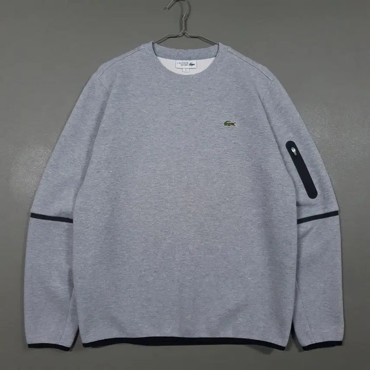 [BUNJANG] Lacoste Sport 21FW Zipper Detail Sweatshirt - Grey / 95) 라코스테 스포츠 신형 21FW 지퍼 포인트 맨투맨 스웻셔츠 그레이
