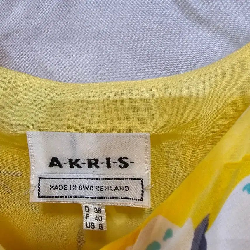 [BUNJANG] AKRIS Yellow Butterfly Pattern Long Dress / AKRIS  원피스